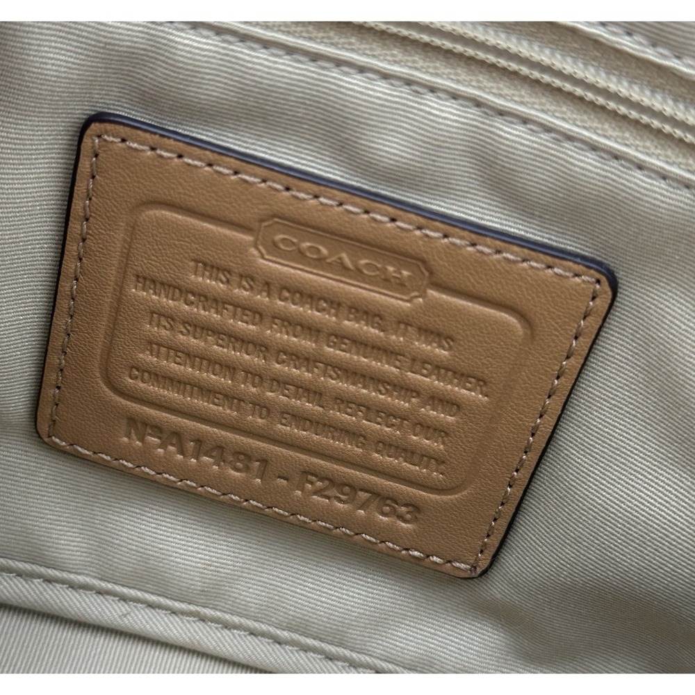 COACH Hadley Leather Field Crossbody Bag Color Block Blue Tan Purse F29763 - Picture 6 of 14